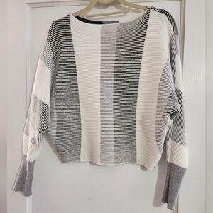 Striped Gray and White Sweater